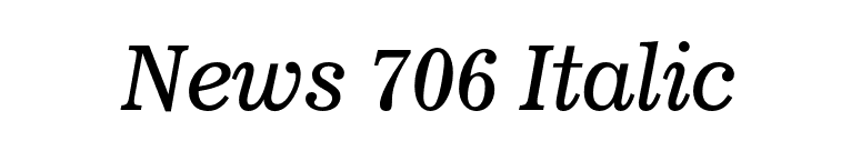 News 706 Italic font preview