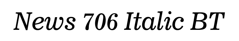 News 706 Italic BT font preview