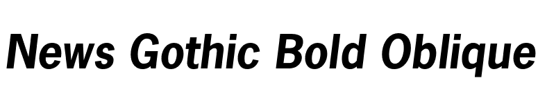 News Gothic Bold Oblique font preview
