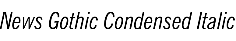 News Gothic Condensed Italic font preview