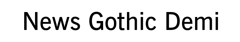 News Gothic Demi font preview
