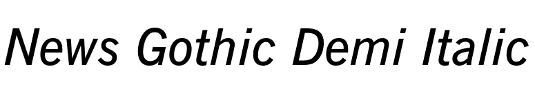News Gothic Demi Italic font preview