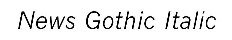 News Gothic Italic font preview