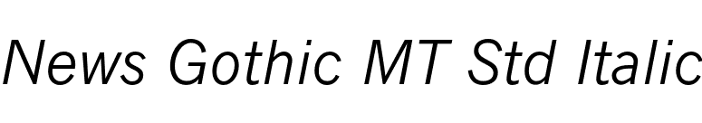 News Gothic MT Std Italic font preview