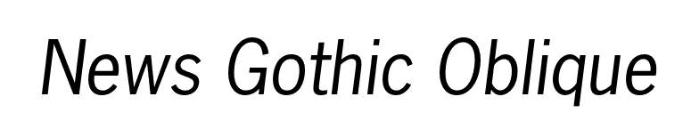 News Gothic Oblique font preview