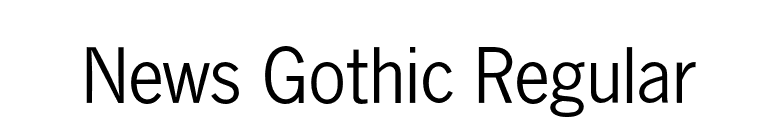 News Gothic Regular font preview