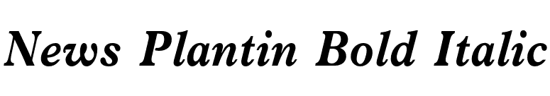 News Plantin Bold Italic font preview