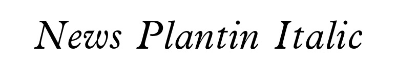 News Plantin Italic font preview