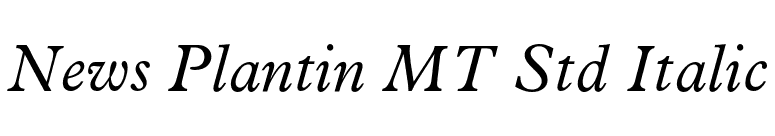 News Plantin MT Std Italic font preview
