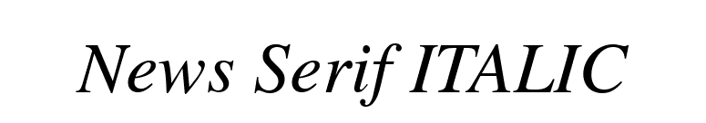 News Serif ITALIC font preview