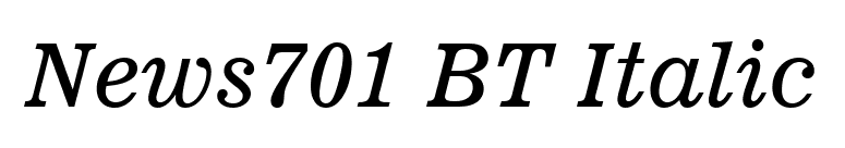 News701 BT Italic font preview
