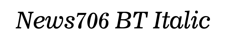 News706 BT Italic font preview