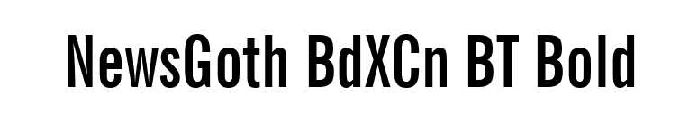 NewsGoth BdXCn BT Bold font preview
