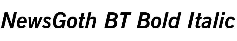 NewsGoth BT Bold Italic font preview