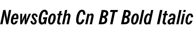 NewsGoth Cn BT Bold Italic font preview