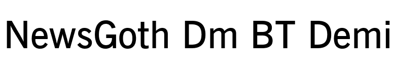 NewsGoth Dm BT Demi font preview