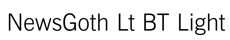 NewsGoth Lt BT Light font preview