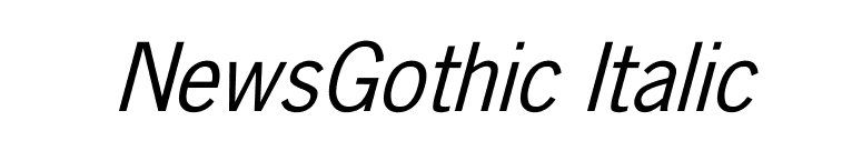 NewsGothic Italic font preview