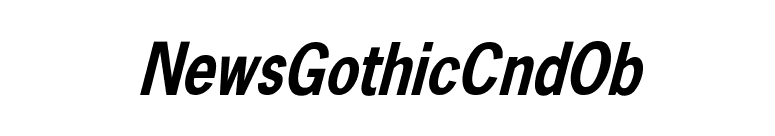NewsGothicCndOb font preview