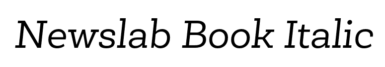 Newslab Book Italic font preview