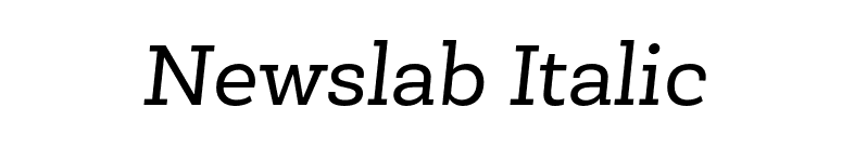 Newslab Italic font preview