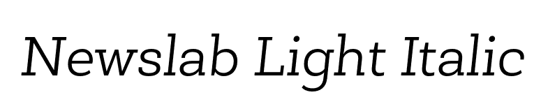 Newslab Light Italic font preview