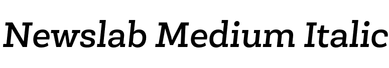 Newslab Medium Italic font preview