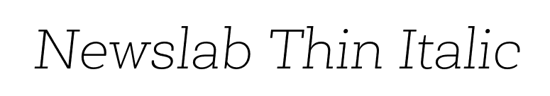 Newslab Thin Italic font preview