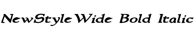 NewStyleWide Bold Italic font preview