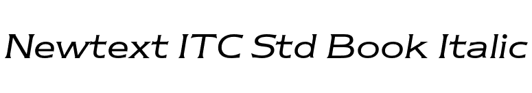 Newtext ITC Std Book Italic font preview
