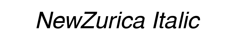 NewZurica Italic font preview