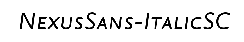 NexusSans-ItalicSC font preview