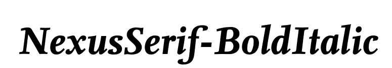 NexusSerif-BoldItalic font preview