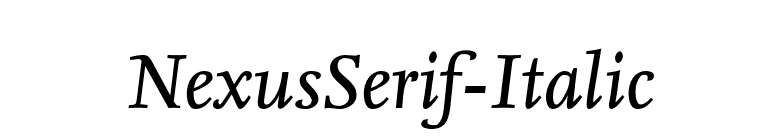 NexusSerif-Italic font preview