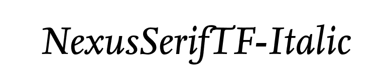 NexusSerifTF-Italic font preview