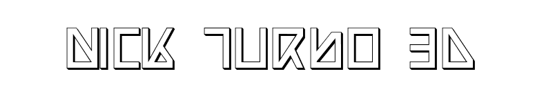 Nick Turbo 3D font preview