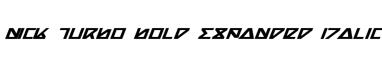 Nick Turbo Bold Expanded Italic font preview
