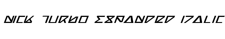 Nick Turbo Expanded Italic font preview