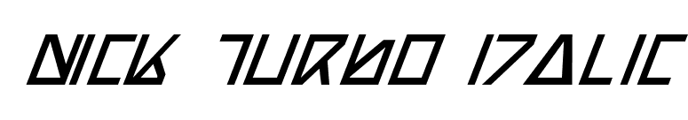 Nick Turbo Italic font preview