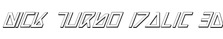 Nick Turbo Italic 3D font preview