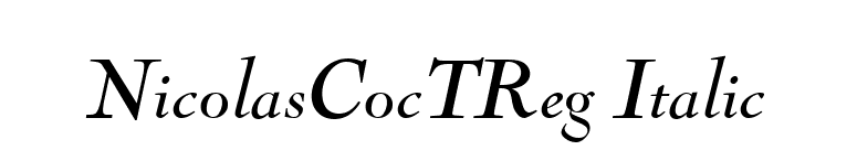 NicolasCocTReg Italic font preview