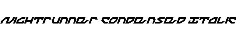 Nightrunner Condensed Italic font preview