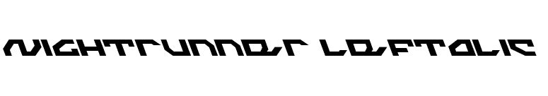 Nightrunner Leftalic font preview