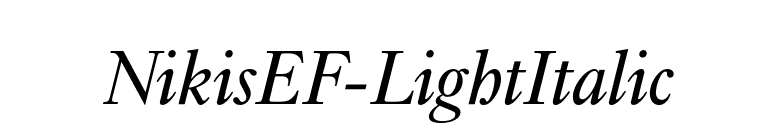 NikisEF-LightItalic font preview