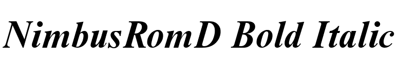 NimbusRomD Bold Italic font preview
