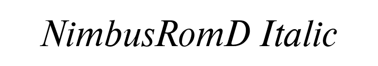 NimbusRomD Italic font preview