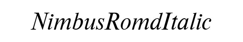 NimbusRomdItalic font preview