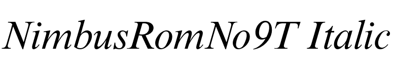 NimbusRomNo9T Italic font preview