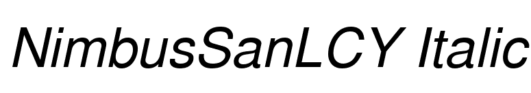 NimbusSanLCY Italic font preview