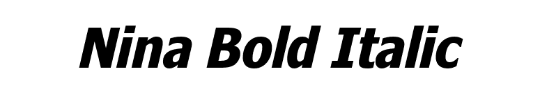 Nina Bold Italic font preview